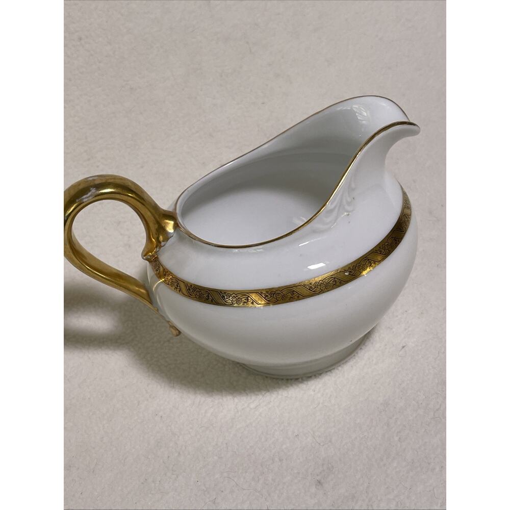 Rosenthal Selb Bavaria Balmoral White and Gold Handle Creamer